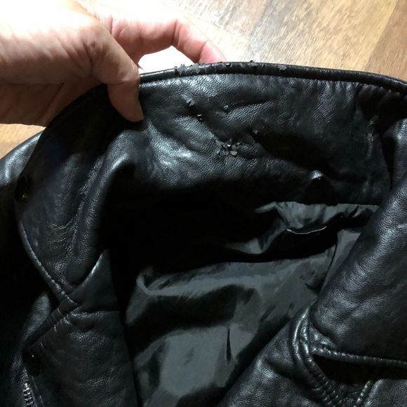 Joes Collection Leather Jacket Full Zip Black Biker Size XS - Picture 8 of 12